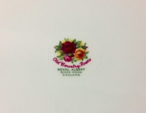 Original backstamp used on Royal Albert Old Country Roses pieces from 1962 to 1973